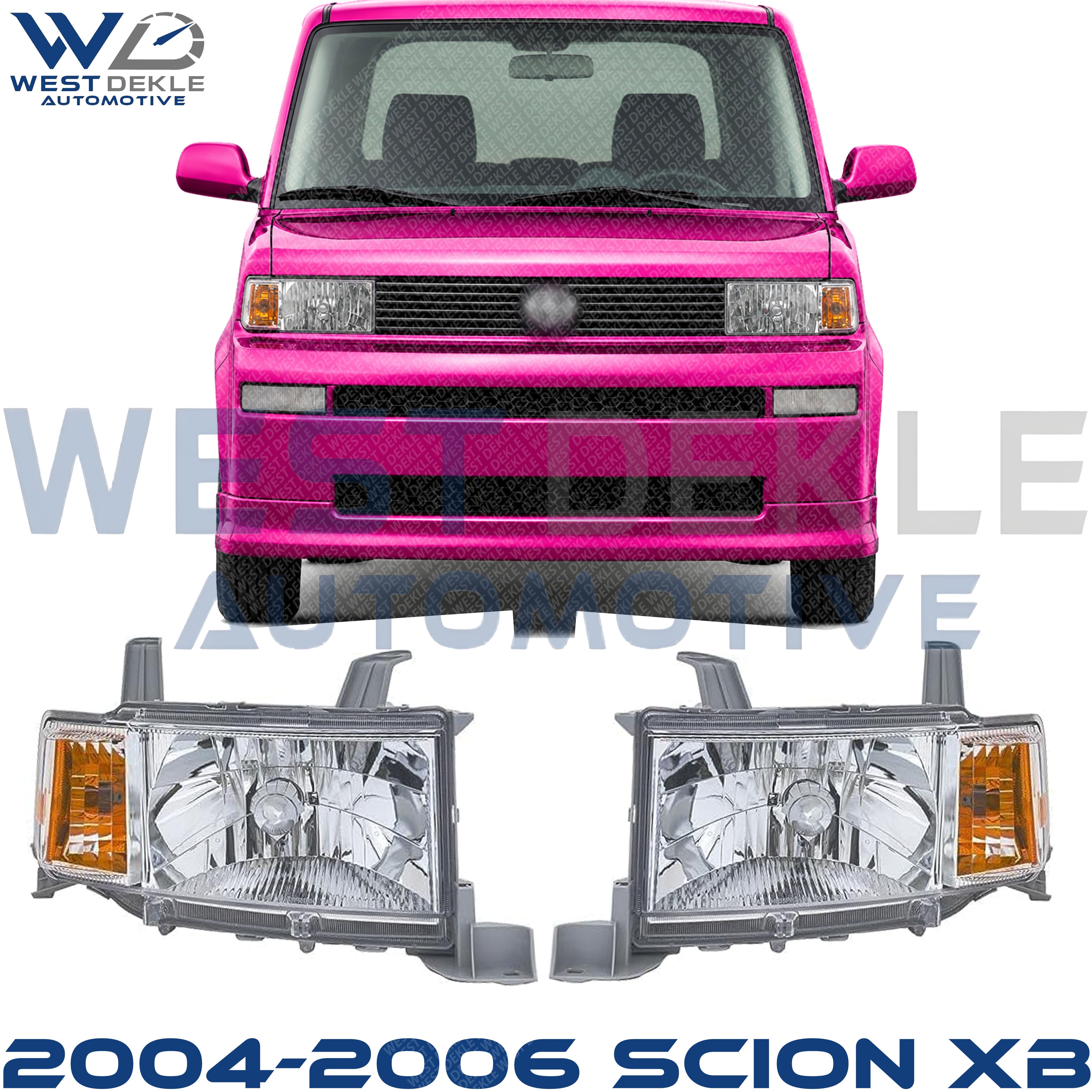 Driver and Passenger Side Halogen Headlight, Without bulb(s), OE Comparable Finish For 2004-2006 Scion XB