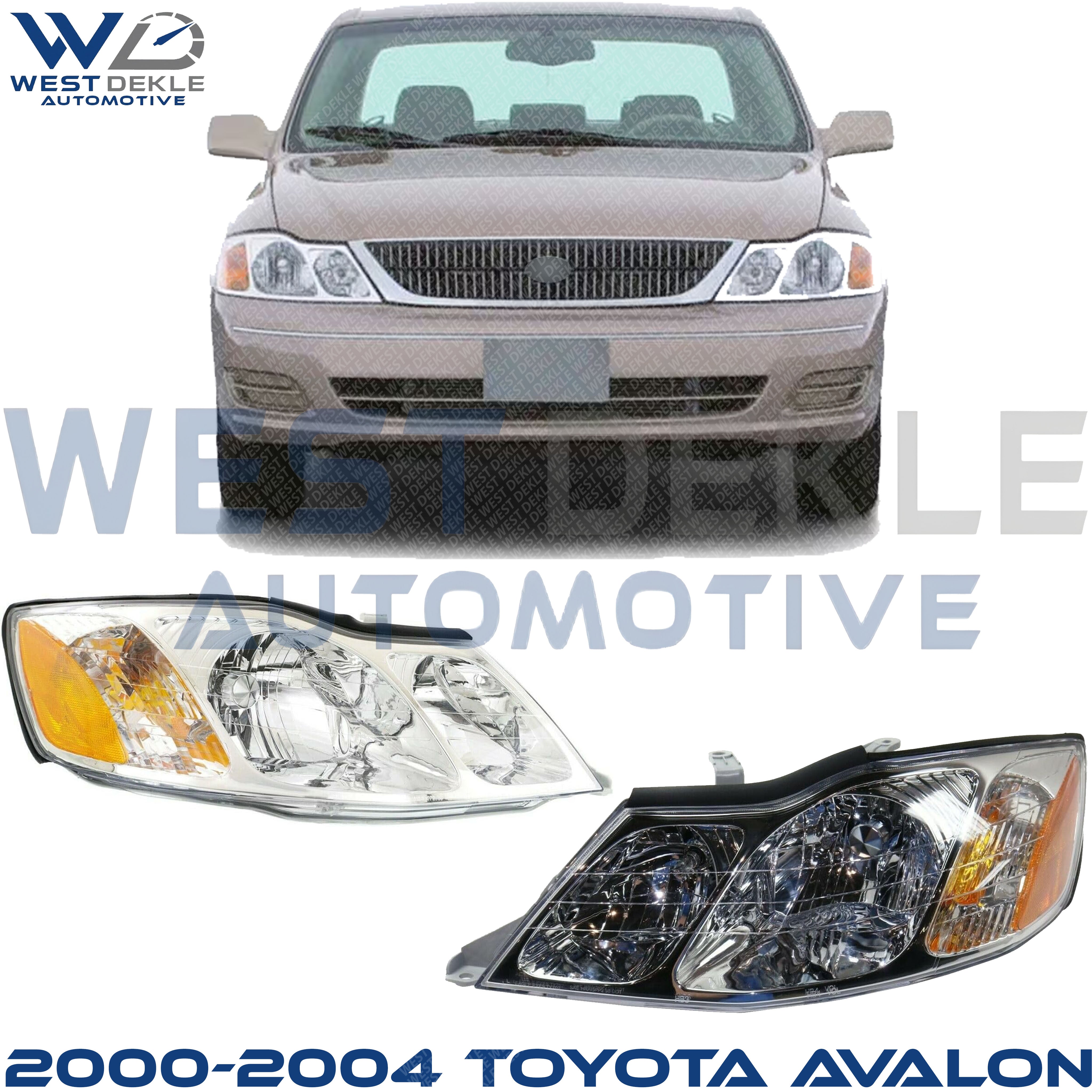 Driver and Passenger Side Halogen Headlight, OE Comparable Finish For 2000-2004 Toyota Avalon