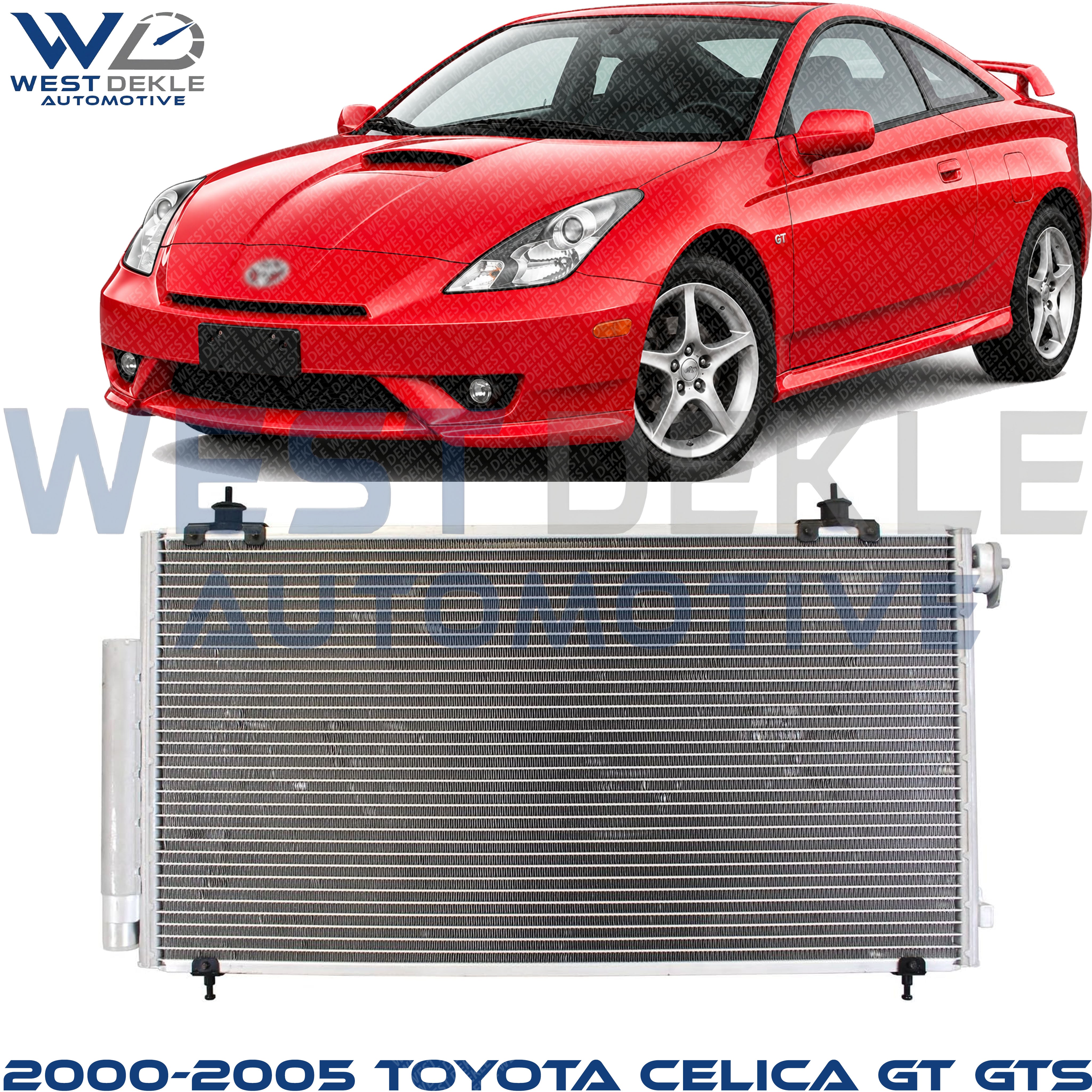 A/C Condenser, With Receiver Drier, 4 Cyl., 1.8L Engine For 2000-2005 Toyota Celica GT GTS