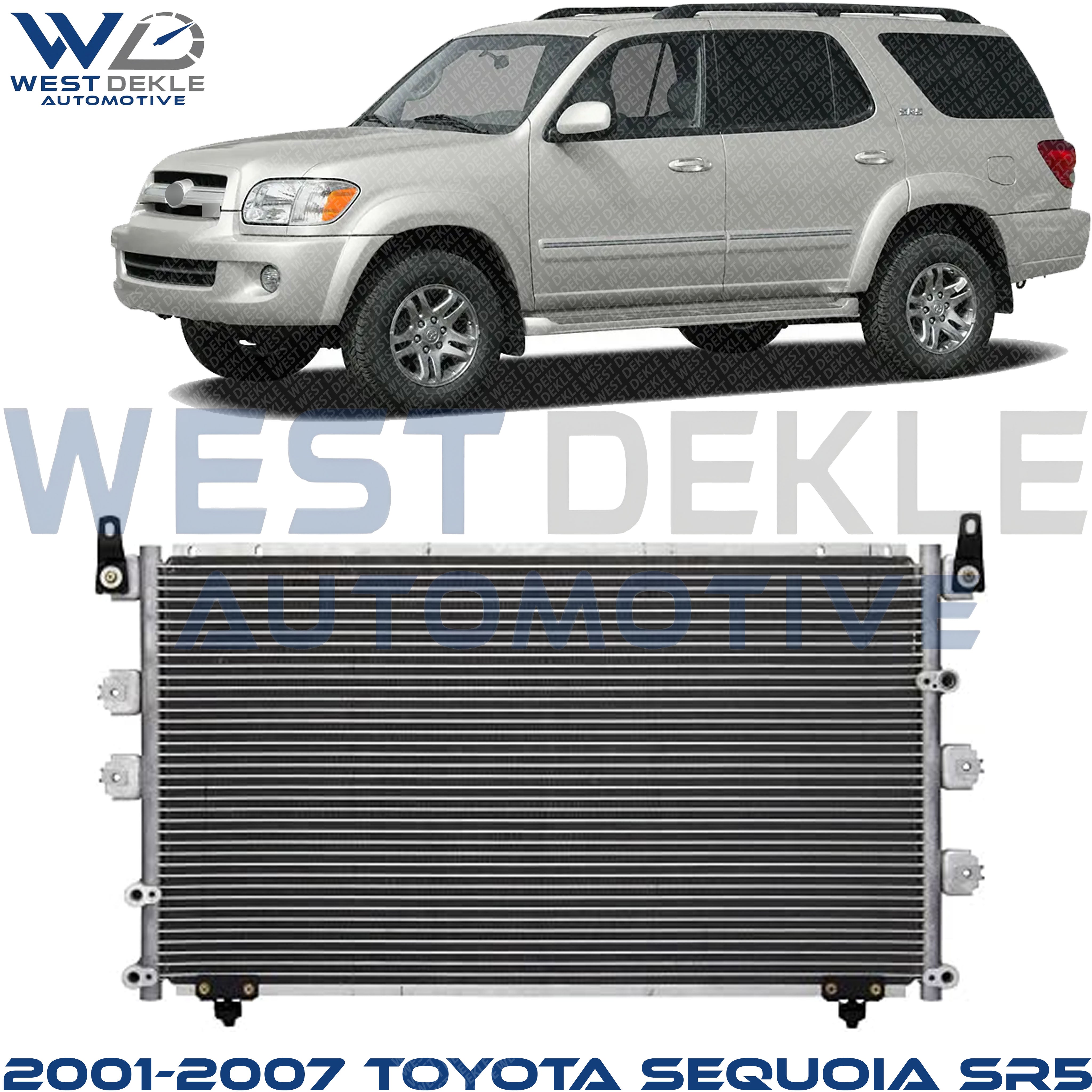A/C Condenser, With Integrated Oil Cooler, 8 Cyl., 4.7L Engine For 2001-2007 Toyota Sequoia SR5 Limited