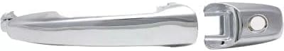 Front Exterior Door Handle + Cover Chrome Plastic with Keyhole Left Driver Side for 2007-2010 Ford Edge, 2009-2019 Flex & More