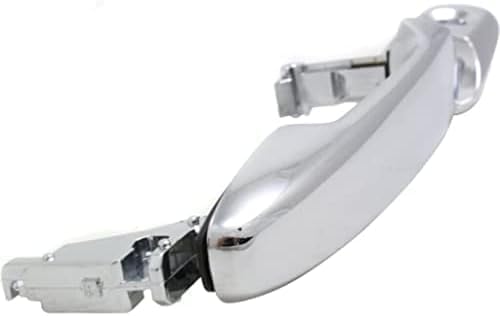 Front Exterior Door Handle + Cover Chrome Plastic with Keyhole Left Driver Side for 2007-2010 Ford Edge, 2009-2019 Flex & More