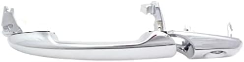 Front Exterior Door Handle + Cover Chrome Plastic with Keyhole Left Driver Side for 2007-2010 Ford Edge, 2009-2019 Flex & More