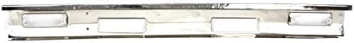 2-Piece Front Bumper Kit: Chrome Bumper Steel with Top Pad Holes & Primed Lower Valance Panel for 1986-1992 Nissan D21 & 1987-1992 Pathfinder