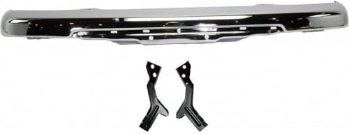 4-Piece Front Bumper Kit: Chrome Bumper with Brackets, Textured Lower Valance & Fog Light (Left & Right) for 2004-2012 GMC Canyon, 2004-2012 Chevrolet Colorado & More
