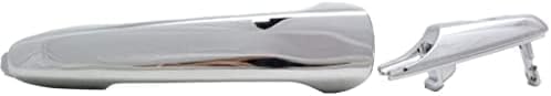 Front Exterior Door Handle + Cover Chrome Plastic with Keyhole Left Driver Side for 2007-2010 Ford Edge, 2009-2019 Flex & More