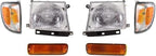 6-Piece Front Headlight Kit: Head Light & Corner & Signal Lamp (Left & Right) for 1998-2000 Toyota Tacoma