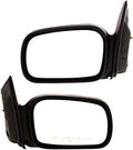 Set of 2 Front Mirror Manual Adjust Non-folding & Heated Textured Plastic Right Passenger & Left Driver Side for 2006-2011 Honda Civic