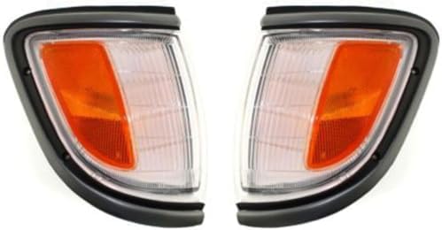 Set of 2 Front Corner Light Assembly with Primed Trim Right Passenger & Left Driver Side for 1995-1996 Toyota Tacoma
