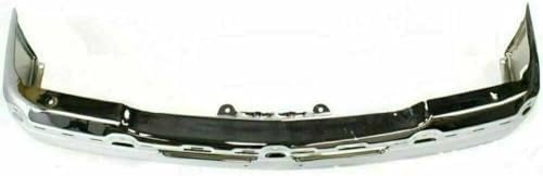 4-Piece Front Bumper Kit: Chrome Bumper Steel, Upper Cover, Lower Valance & Textured Extension for 2002-2006 Chevrolet Avalanche 1500, 2003-2007 Silverado 1500 & More