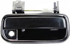 Set of 2 Front Exterior Door Handle Smooth Black Right Passenger & Left Driver Side, with Key Hole for 1999-2002 Toyota 4Runner