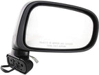 Front Power Mirror Manual Folding Non-heated Textured Plastic Right Passenger Side for 1991-1997 Toyota Previa