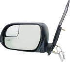 Front Power Mirror Manual Folding Heated Primed Left Driver Side, with Blind Spot Glass, LE/SE Models for 2015-2020 Toyota Sienna