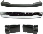 4-Piece Front Bumper Kit: Bumper Steel, Textured Upper Cover & Bracket (Left & Right) for 2003-2014 GMC Savana 1500, 2003-2023 Savana 2500 & More