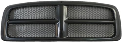 Front Honeycomb Grille Black Paint to Match, Black Shell With Primed Insert for 2002-2005 Dodge Ram 1500, 2003-2005 Ram 2500 & More