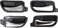 Front & Rear Interior Door Handles Bezel with Chrome Lever Plastic Right Passenger & Left Driver Side for 2003-2007 Honda Accord