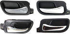 Front & Rear Interior Door Handles Bezel with Chrome Lever Plastic Right Passenger & Left Driver Side for 2003-2007 Honda Accord