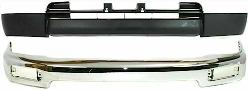 5-Piece Front Bumper Kit: Chrome Bumper Steel, Primed Lower Valance, Brackets, Signal Lamps & Fillers (Left & Right) for 2000-2006 Toyota Tundra