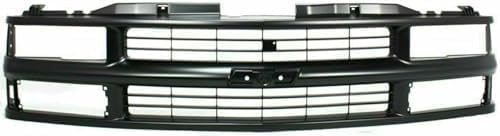 9-Piece Front Grille Kit: Primed Grille Shell and Insert Plastic, Signals & Headlights & Reflector and Marker Lamps (Left & Right) for 1994-1999 Chevrolet C1500, 1994-2000 C2500 & More