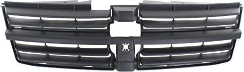 Front Grille Textured Dark Gray Shell and Insert Plastic for 2008-2010 Dodge Grand Caravan