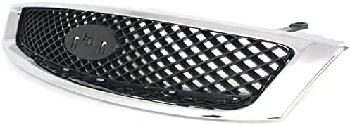 Front Grille Chrome Shell with Primed Insert for 2005-2007 Ford Focus