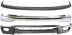 3-Piece Front Bumper Kit: Chrome Bumper Steel, Upper Filler & Primed Lower Valance Panel for 2001-2004 Toyota Tacoma