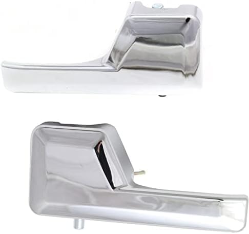 Set of 2 Front Interior Door Handle Chrome Left Driver & Right Passenger Side, without Door Lock Hole for 2007-2011 Ford Edge & 2007-2011 Lincoln MKX