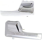 Set of 2 Front Interior Door Handle Chrome Left Driver & Right Passenger Side, without Door Lock Hole for 2007-2011 Ford Edge & 2007-2011 Lincoln MKX