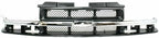 5-Piece Front Grille Kit: Primed Grille with Chrome Center Bar, Signal Lamp & Head Lights (Left & Right) for 1998-2004 Chevrolet S10 & 1998-2004 Blazer