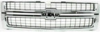 2-Piece Front Grille Kit: Chrome Grille Shell & Insert & Hood Molding for 2007-2010 Chevrolet Silverado 2500 HD, 2007-2010 Silverado 3500 HD & More