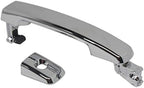 Front Exterior Door Handle Chrome Plastic Left Driver Side, with Key Hole for 2005-2015 Nissan Frontier, 2005-2012 Pathfinder & More