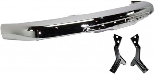 4-Piece Front Bumper Kit: Chrome Bumper with Brackets, Textured Lower Valance & Fog Light (Left & Right) for 2004-2012 GMC Canyon, 2004-2012 Chevrolet Colorado & More