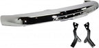 4-Piece Front Bumper Kit: Chrome Bumper with Brackets, Textured Lower Valance & Fog Light (Left & Right) for 2004-2012 GMC Canyon, 2004-2012 Chevrolet Colorado & More