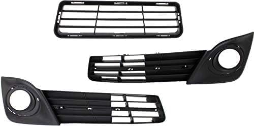 7-Piece Front Bumper Kit: Bumper Textured Lower Grille, Fog Light Molding, Bezels & Brackets (Left & Right) for 2012-2014 Toyota Camry