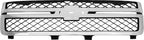2-Piece Front Grille Kit: Chrome Grille Shell with Primed Insert & Hood Molding for 2011-2014 Chevrolet Silverado 2500 HD & 2011-2014 Silverado 3500 HD