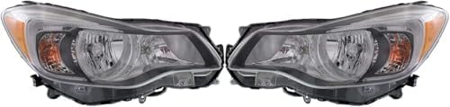 6-Piece Front Bumper Cover Kit: Bumper Cover, Grille, Fog Lamps & Head Lights for 2013-2015 Subaru XV Crosstrek