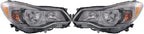 6-Piece Front Bumper Cover Kit: Bumper Cover, Grille, Fog Lamps & Head Lights for 2013-2015 Subaru XV Crosstrek