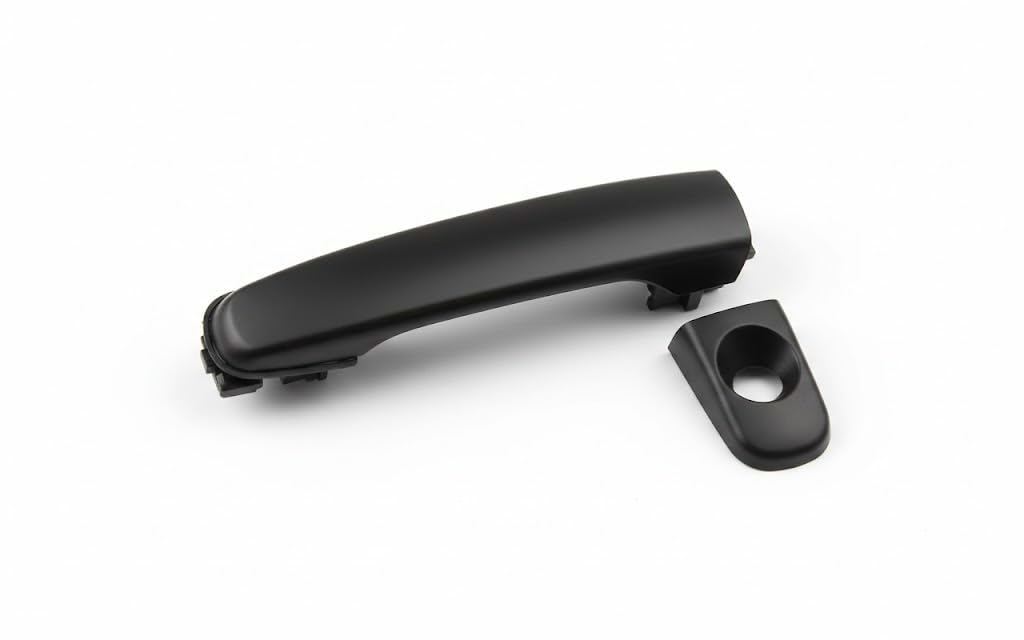 Front Exterior Door Handle Smooth Black with Keyhole Left Side for 2004-2008 Chevrolet Malibu, 2006-2011 HHR & More