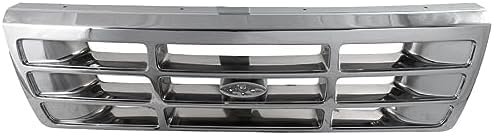 9-Piece Front Grille Kit: Chrome Grille Shell & Plastic Insert, Bezels, Head Lamp & Signal & Corner Light (Left & Right) for 1992-1997 Ford F-250, 1992-1996 Bronco & More