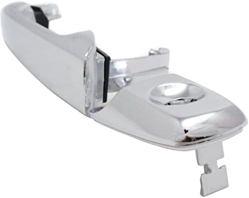 Front Exterior Door Handle + Cover Chrome Plastic with Keyhole Left Driver Side for 2007-2010 Ford Edge, 2009-2019 Flex & More