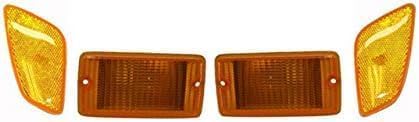 4-Piece Front Part Kit: Turn Signal Light with Marker Lamp 4-Piece Kit (Left & Right) for 2001-2006 Jeep Wrangler