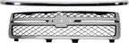 2-Piece Front Grille Kit: Chrome Grille Shell with Primed Insert & Hood Molding for 2011-2014 Chevrolet Silverado 2500 HD & 2011-2014 Silverado 3500 HD