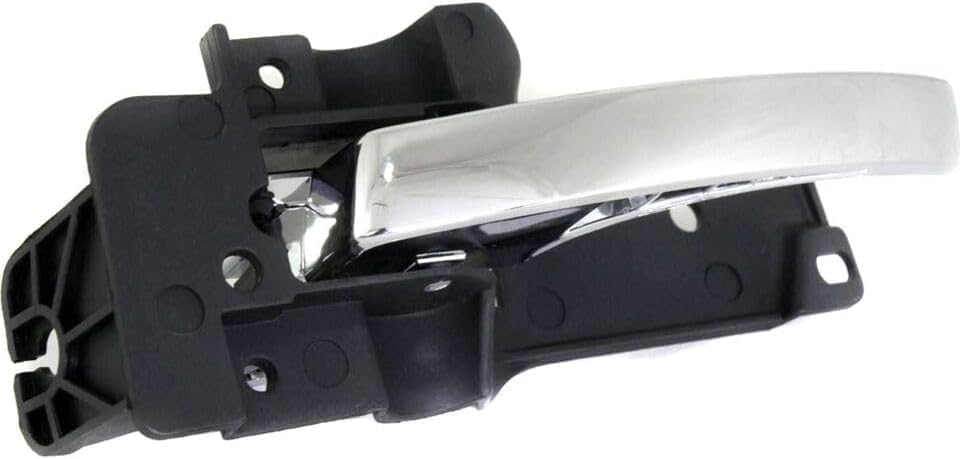 Set of 2 Front Interior Door Handle Chrome Lever with Primed Bezel Left & Right Side, without Door Lock Hole for 2008-2018 Dodge Grand Caravan & 2008-2016 Chrysler Town & Country