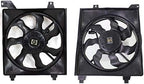 Front Radiator & A/C Condenser Cooling Fan Assembly Plastic for 2006-2011 Hyundai Accent