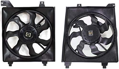 Front Radiator & A/C Condenser Cooling Fan Assembly Plastic for 2006-2011 Hyundai Accent