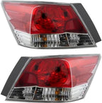 Set of 2 Tail Light Assembly Plastic Left Driver & Right Passenger Side for 2008-2012 Honda Accord