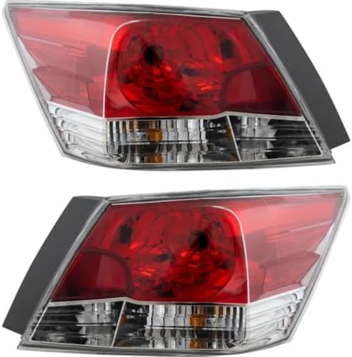 Set of 2 Tail Light Assembly Plastic Left Driver & Right Passenger Side for 2008-2012 Honda Accord