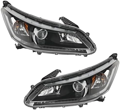 Set of 2 Front Headlight Assembly Halogen Right Passenger & Left Driver Side for 2013-2015 Honda Accord