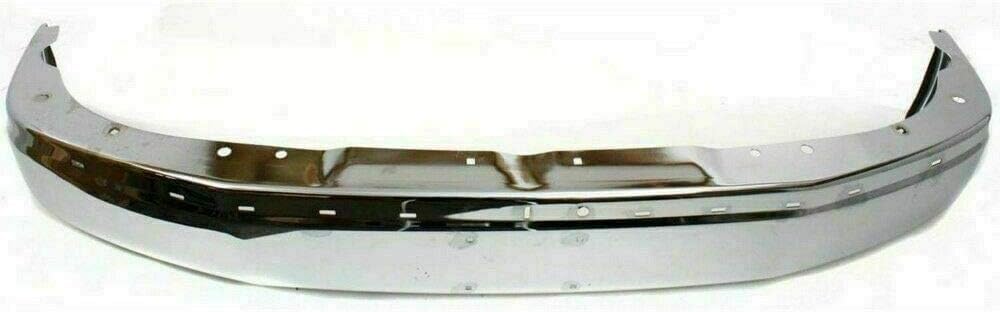 2-Piece Front Bumper Kit: Bumper Chrome Face Bar Steel & Textured Upper Cover for 2003-2014 GMC Savana 1500, 2003-2023 Savana 2500 & More