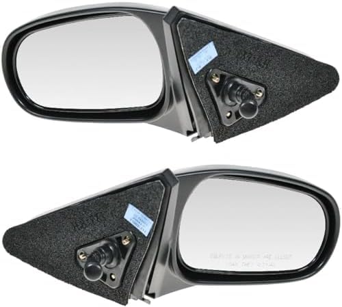 Set of 2 Front Power Mirror Manual Adjust Non-folding and Heated Textured Right Passenger & Left Driver Side for 1996-2000 Honda Civic